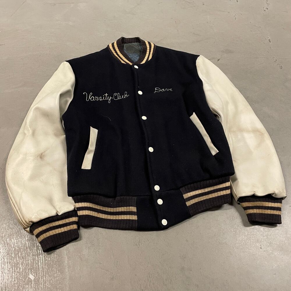 vintage 60s chain stitched varsity letterman jacket